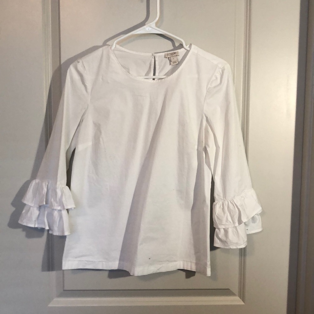 White bell sleeve blouse